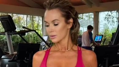 Amanda Holden wows in sports bra as she hits the gym to beat 'jet lag'