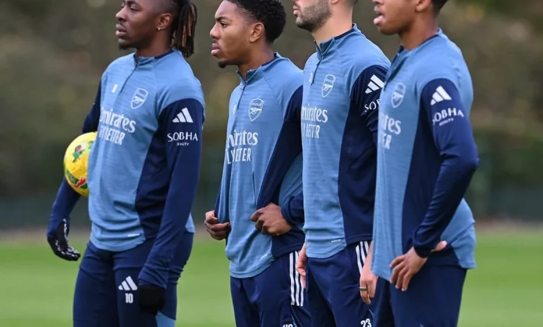 Andre Harriman-Annous joins Max Dowman and Alexei Rojas in Arsenal first-team training ahead of Brighton game