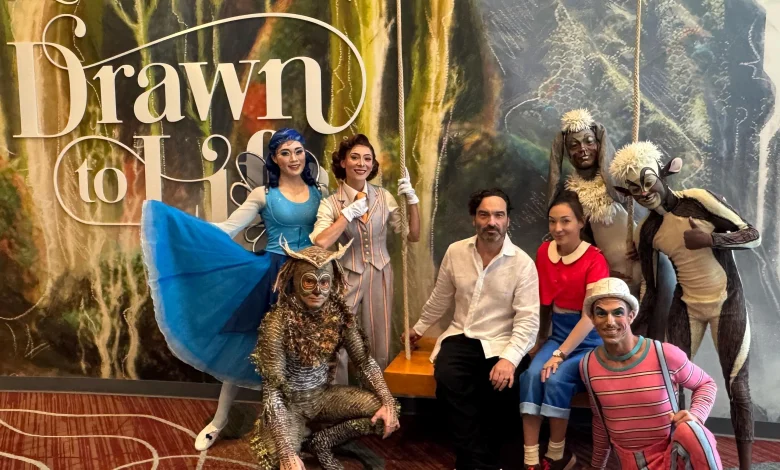 Big Bang Theory Star Johnny Galecki Visits Cirque du Soleil's Drawn to Life at Disney Springs