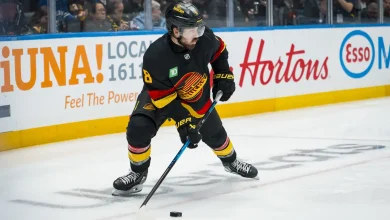 Canucks Forward Conor Garland Exits Game Against The New York Rangers