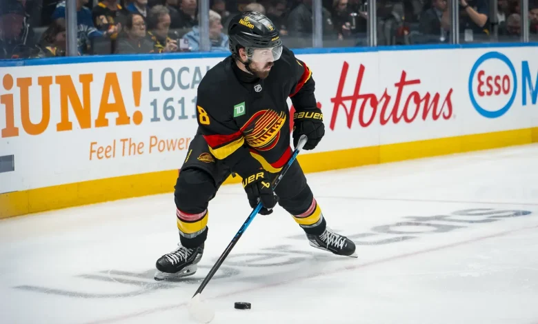 Canucks Forward Conor Garland Exits Game Against The New York Rangers