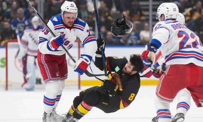 Canucks lose another player and another game as Miller’s Rangers shut them out