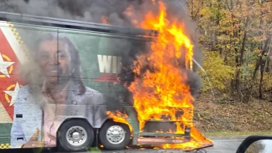 Earle-Sears campaign bus reportedly catches fire; Spanberger 'relieved' opponent's team is safe