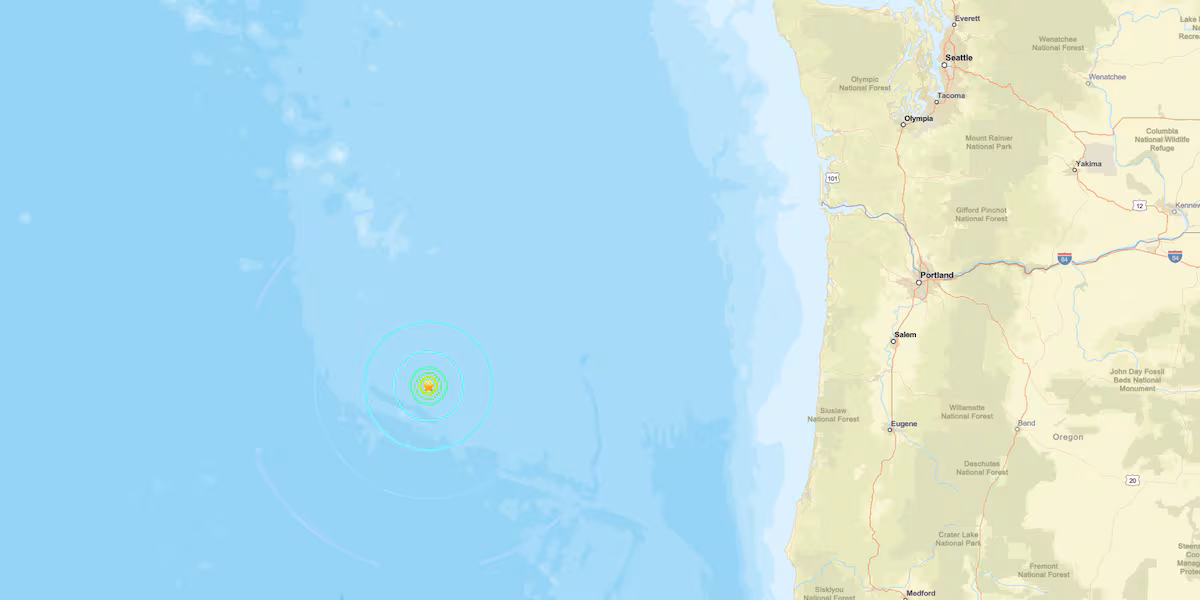 Earthquake rumbles off coast of Oregon near Newport