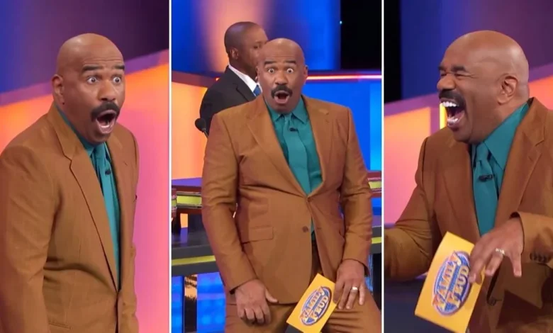 'Family Feud' host Steve Harvey goes wild with his reactions to match a team's energy