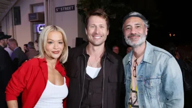 Glen Powell Gets Support from Celeb Friends at ‘Running Man’ Screening on Paramount Lot