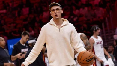 Herro and Jakucionis join Heat on trip. Also, Powell says ‘I don’t plan on being out too long’