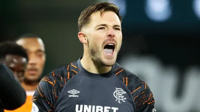 Hibernian 0-1 Rangers: Jack Butland's late penalty save secures Danny Röhl's Gers back-to-back Scottish Premiership wins