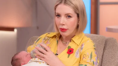 Katherine Ryan's baby makes TV debut at 10 days old
