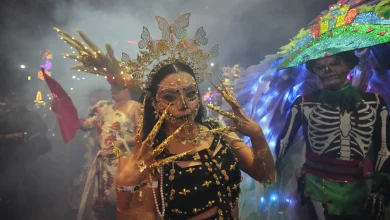 LGBTQ+ artists bring pride to Mexico City's Catrina parade ahead of Day of the Dead, in photos