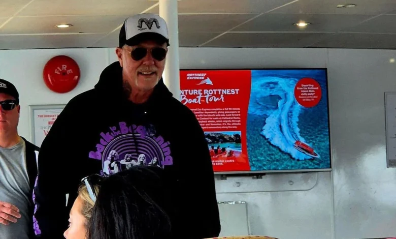 Metallica frontman spotted en route to Rottnest Island