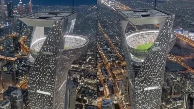 No, Saudi Arabia is not building a World Cup stadium on top of a skyscraper