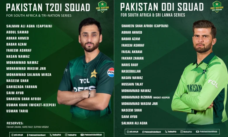 Pakistan announces squads for South Africa and tri-series with Sri Lanka, Zimbabwe