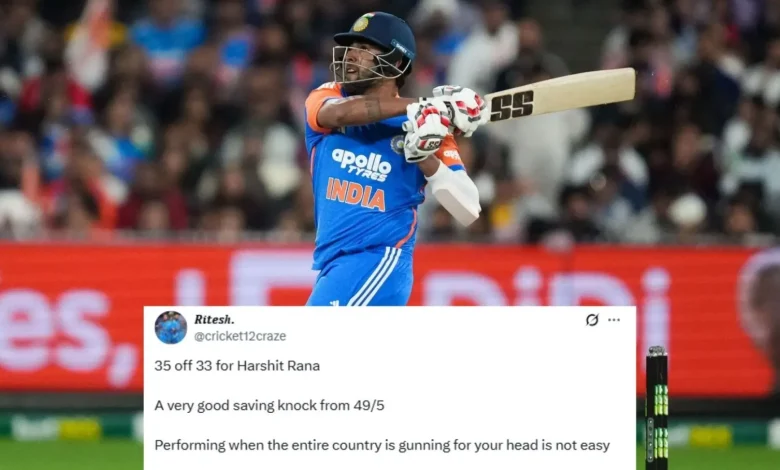 “Performing when the entire country is gunning for your head is not easy” – Fans react to Harshit Rana's fighting 35 in AUS vs IND 2025 2nd T20I