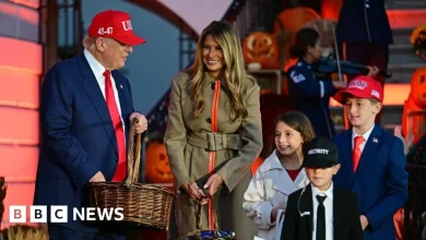President Trump and the first lady greet White House trick-or-treaters