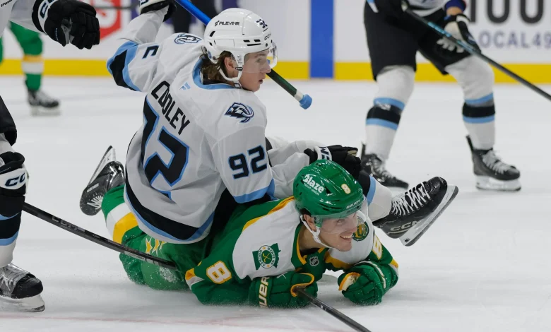 Takeaways: Logan Cooley enjoys return to Minnesota, Wild not so much as Mammoth roll to 6-2 victory