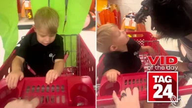 Viral Video of the Day for October 28, 2025: Toddler has hilarious reaction to dad's scary Halloween mask in Target!