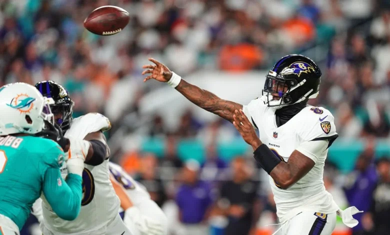 Week 9 TNF Ravens at Dolphins key plays: Will Lamar Jackson's return spark the Ravens?