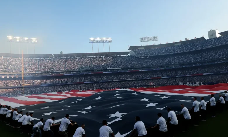 Who is singing the national anthems in World Series Game 5?