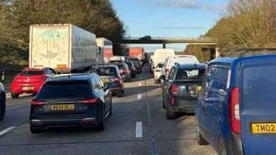 10-mile delays on motorway after lorry and car crash