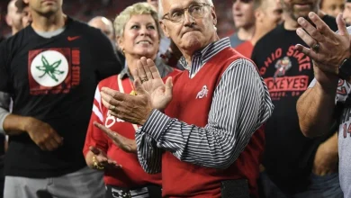Ohio Lt. Gov. Jim Tressel puts his iconic red sweater-vest on the line ahead of Michigan showdown