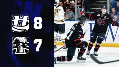 2025-11-07: Hurricanes (8) vs. Wheat Kings (7)