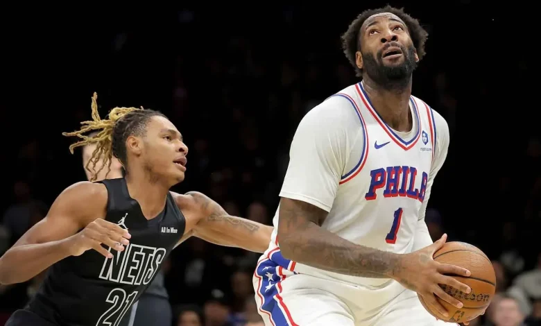 76ers’ Andre Drummond exits Nets game in wheelchair