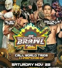 AEW Full Gear "Tailgate Brawl" pre-show results: El Sky Team vs. Kazuchika Okada, Konosuke Takeshita, and Hechicero for the CMLL Trios Titles, Big Boom AJ and QT Marshall vs. RPG Vice