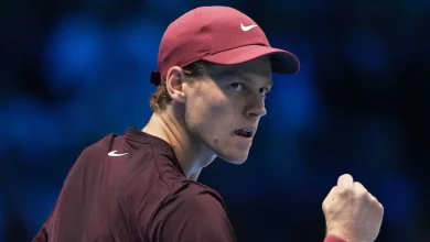 ATP Finals: Jannik Sinner remains on course for title showdown with Carlos Alcaraz after beating Ben Shelton in straight sets