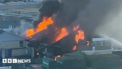 About 100 firefighters tackle Southall warehouse fire