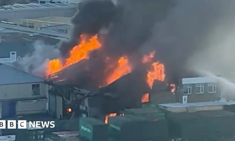 About 100 firefighters tackle Southall warehouse fire