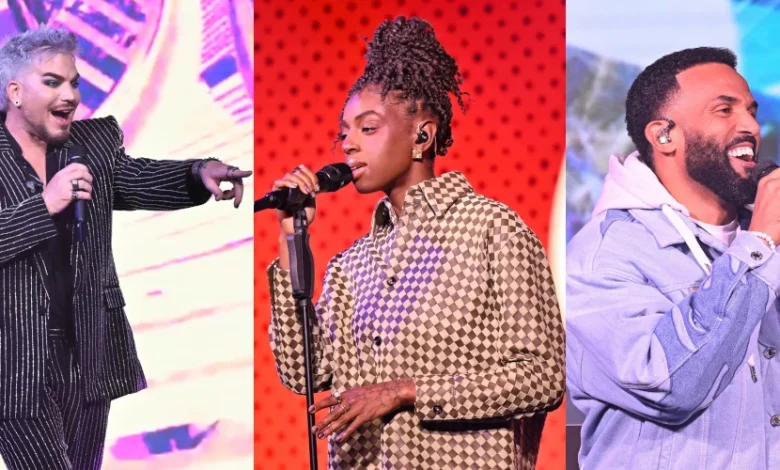 Adam Lambert, Cat Burns and Craig David perform at Global charity night