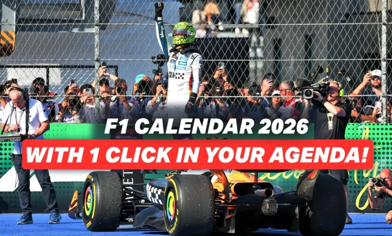 Add the 2026 F1 calendar to your agenda with one click