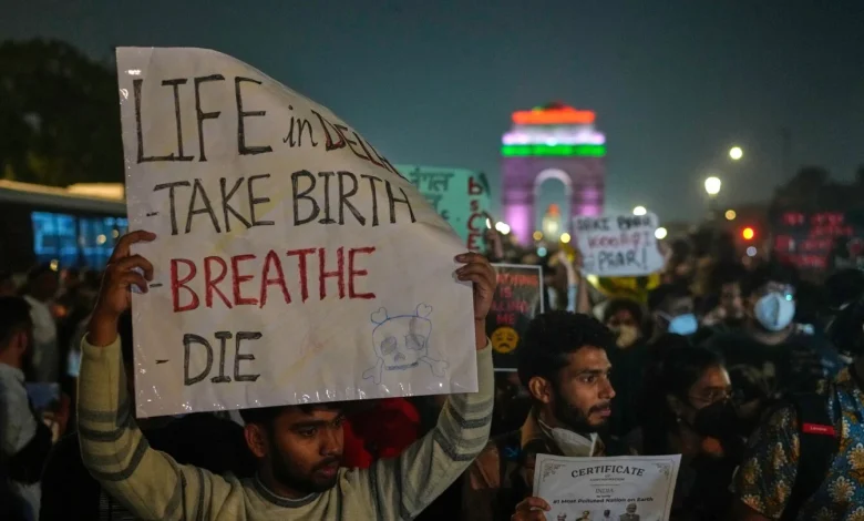Air pollution levels surge in India’s capital, sparking rare protests