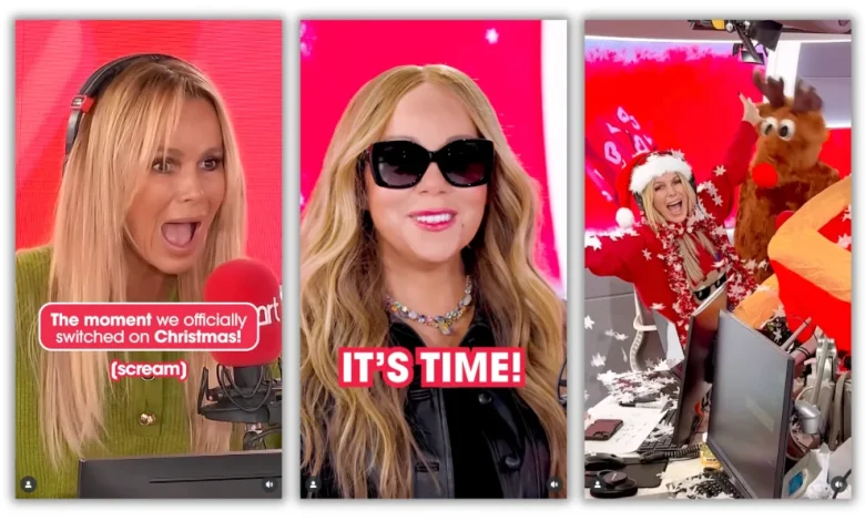Amanda Holden stunned as Mariah Carey helps Heart switch on Christmas
