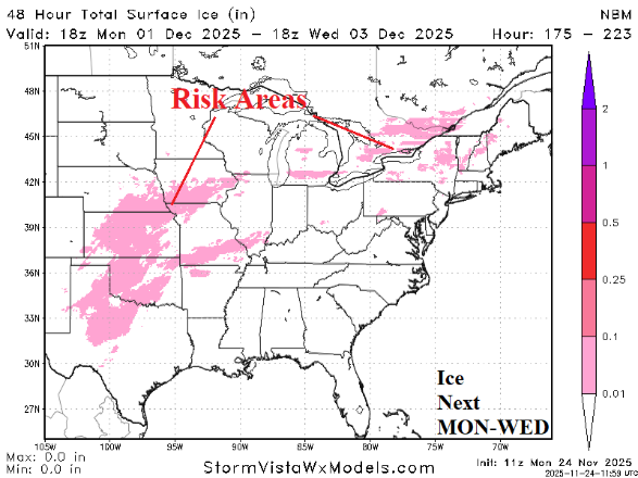 An Update on Snow and Ice Potential Associated with Colder U.S. Pattern Ahead