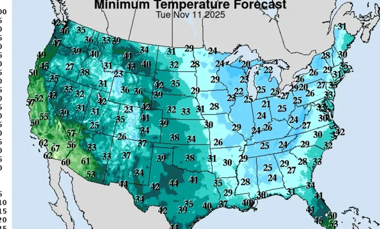 An arctic blast is headed for the eastern US. How cold will it get?