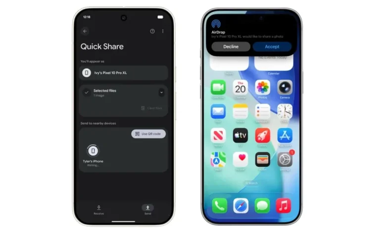 Android Quick Share now works with AirDrop on iPhone, starting on Pixel 10