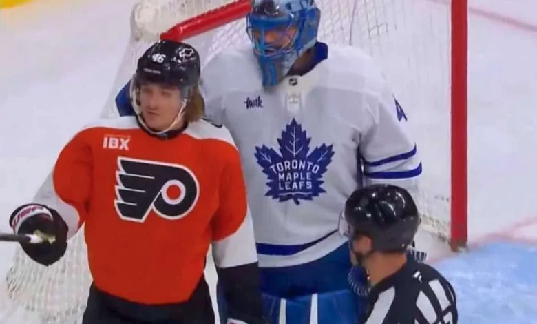 Anthony Stolarz Goes Viral After Dragging Trevor Zegras Out of the Scrum Himself