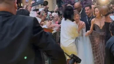 Ariana Grande rushed by red carpet intruder at premiere of Wicked: For Good