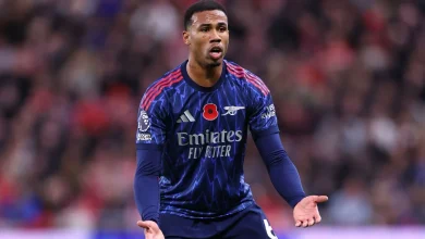 Arsenal's Gabriel injured 'for weeks,' misses Tottenham game