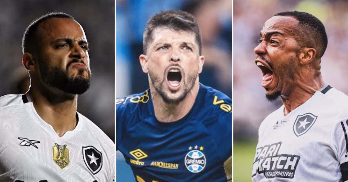 Arthur Cabral, Tiago Volpi e Marlon Freitas: veja quem pode fazer a diferença na partida entre Botafogo x Grêmio