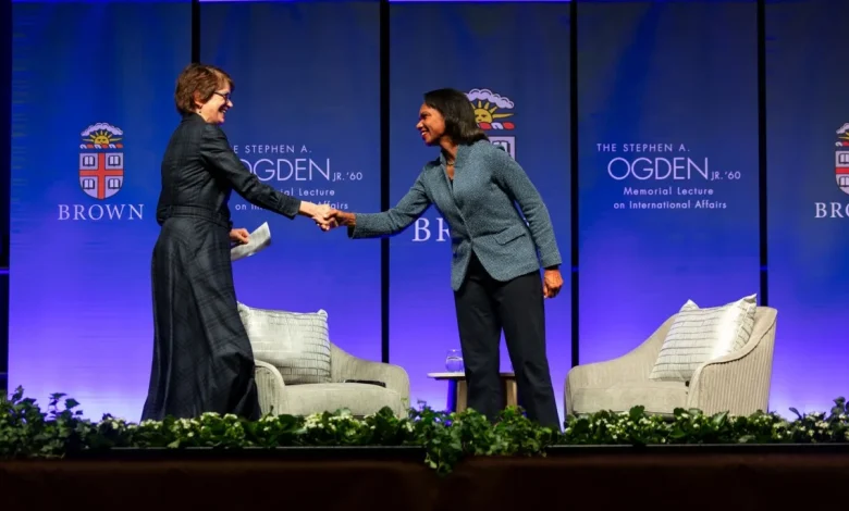 At Brown, Condoleezza Rice discusses foreign policy, research universities and an accomplished career
