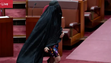 Australia news LIVE: Hanson formally censured, suspended for seven days by Senate after burqa stunt; Senators slam government’s secret Nauru deal
