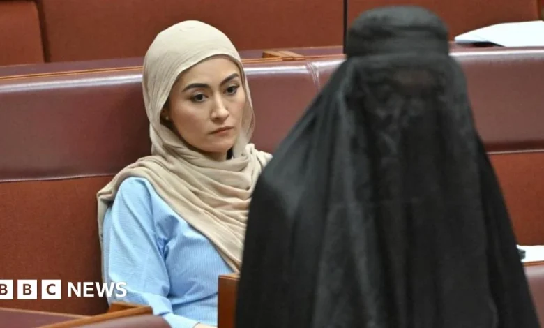Australia senator condemned for burka stunt in parliament