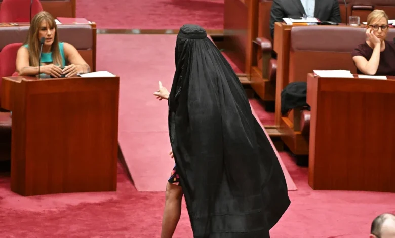 Australian Senate erupts in anger after far-right lawmaker arrives wearing burqa