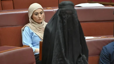 Australian senator Pauline Hanson condemned for 'blatant racism' over burka stunt