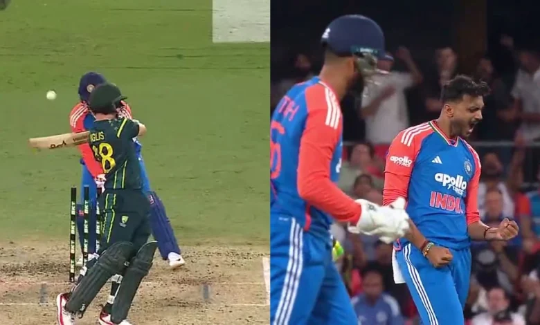 Axar Patel cleans up Josh Inglis with a stunning delivery in 4th T20I