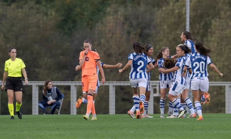Barça end 10-game Liga F win streak vs. La Real
