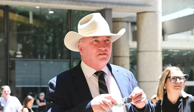 Barnaby Joyce stole the show from Hollywood star Russell Crowe at John Laws’ funeral